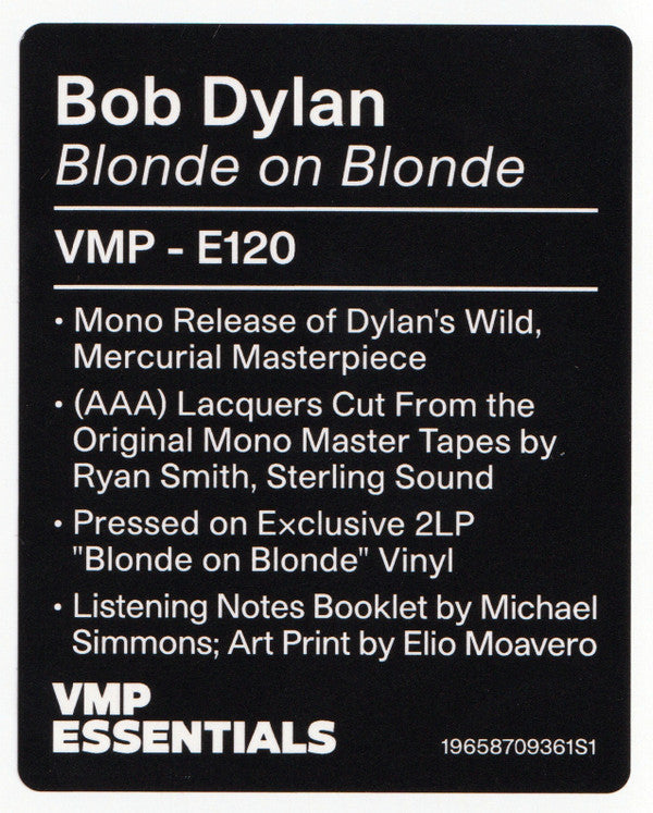 Bob Dylan - Blonde On Blonde (VMP | CLEAR BLONDE VINYL) | Mint (M) Mint (M) - FOLK *SEALED/COLOR*