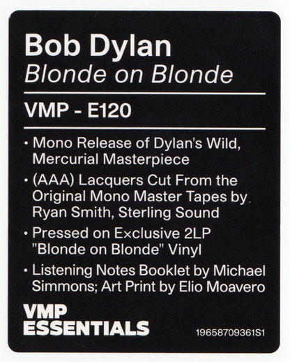 Bob Dylan - Blonde On Blonde (VMP | CLEAR BLONDE VINYL) | Mint (M) Mint (M) - FOLK *SEALED/COLOR*