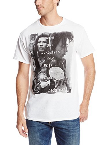 Zion Rootswear Men'S Bob Marley Free Our Minds T-Shirt, White, Xx-Large |