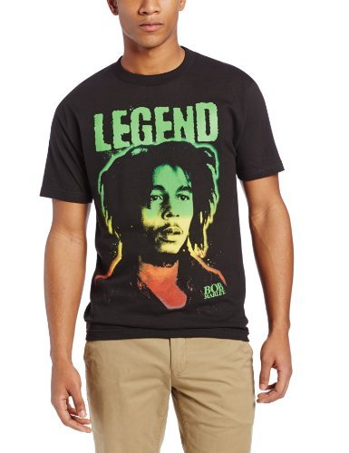 Zion Rootswear Men'S Bob Marley Legend Gradient T-Shirt, Black, Medium |