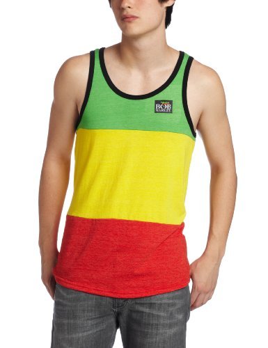 Zion Rootswear Men'S Bob Marley Patch Tank Top, Multi, X-Large |
