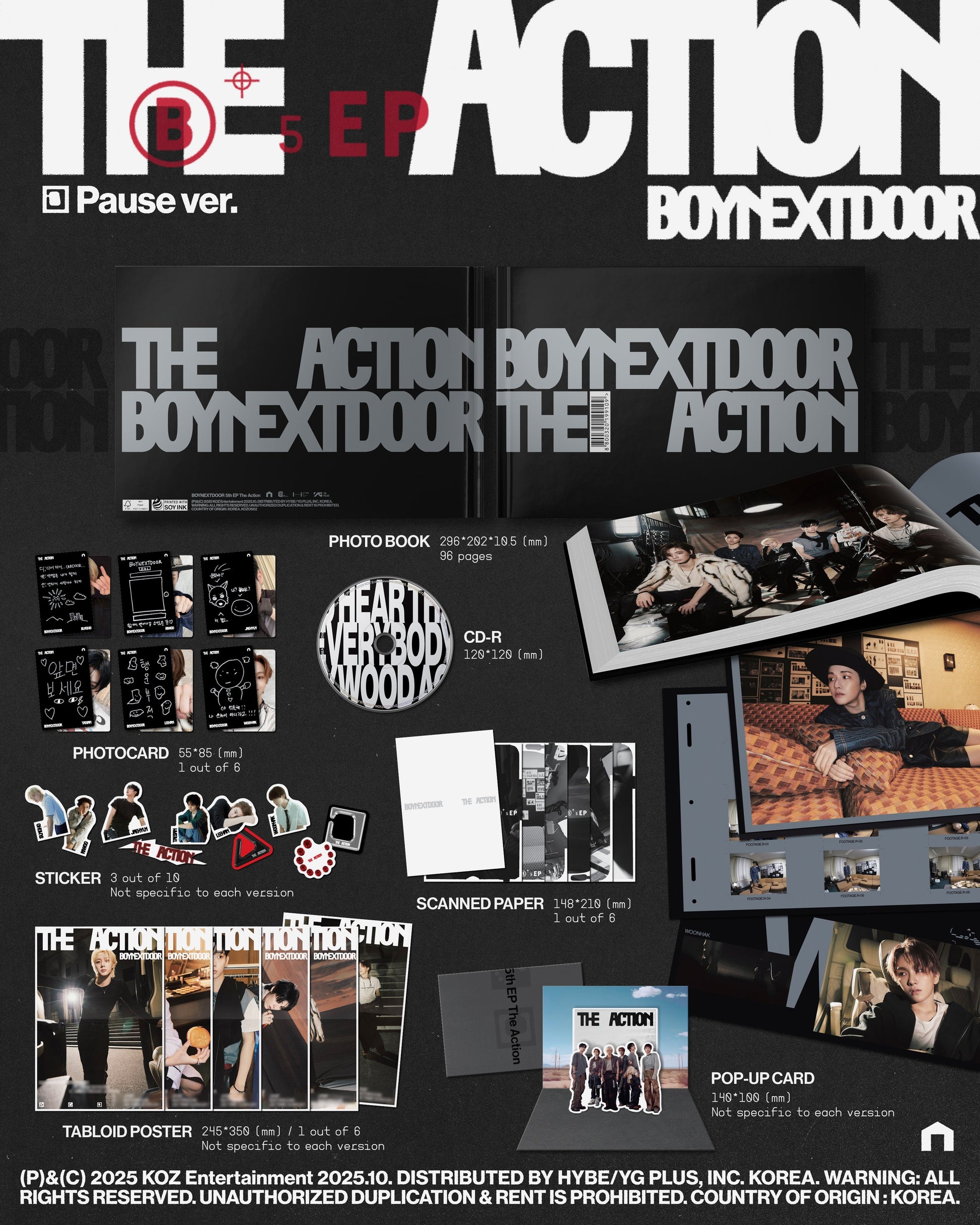 Boynextdoor 5Th Ep [The Action] [Pause Ver.] [Indie Retail Exclusive] [CD] |