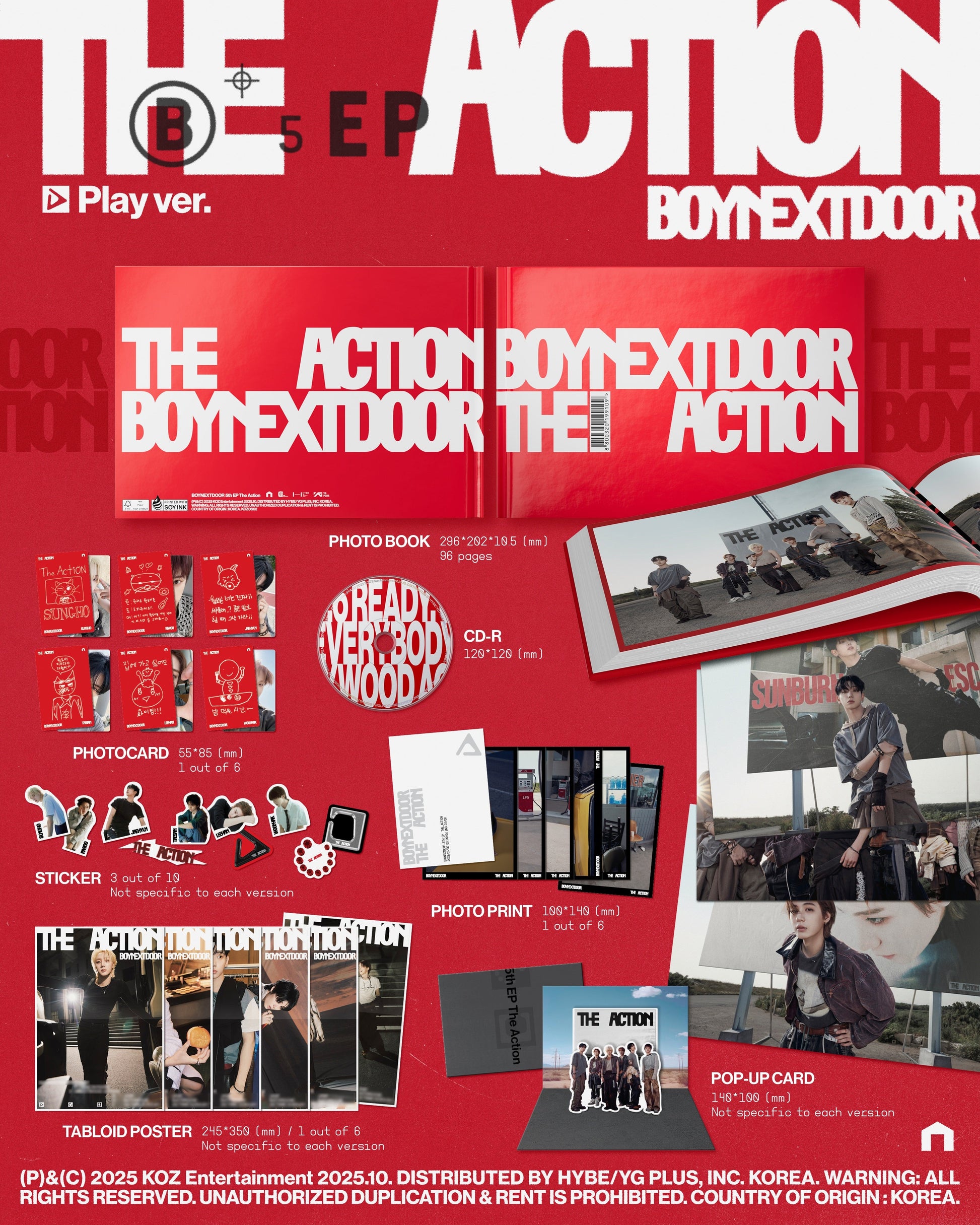 Boynextdoor 5Th Ep [The Action] [Play Ver.] [Indie Retail Exclusive] [CD] |