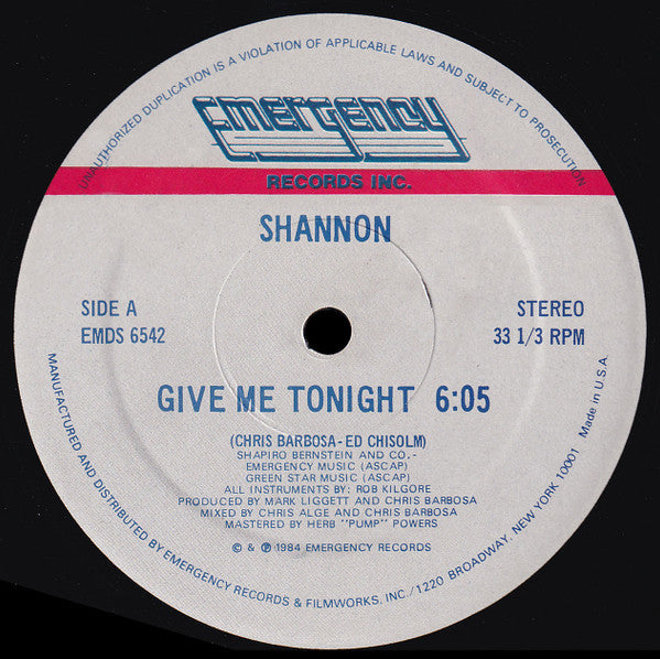 Give Me Tonight (VINYL) | Excellent (EX) Excellent (EX) - BREAKS/FREESTYLE / USED *EXCELLENT*