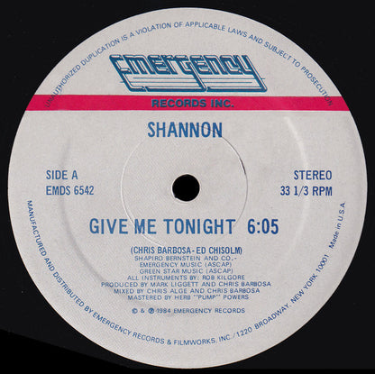 Give Me Tonight (VINYL) | Excellent (EX) Excellent (EX) - BREAKS/FREESTYLE / USED *EXCELLENT*