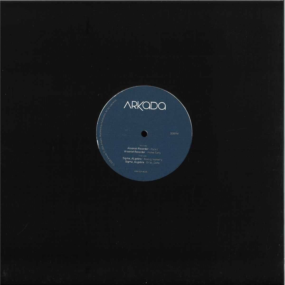 Arsonist Recorder / Sigma_ALgebra - Arkada 005 (VINYL 12" Arkada) | NEW - BREAKS *NEW*