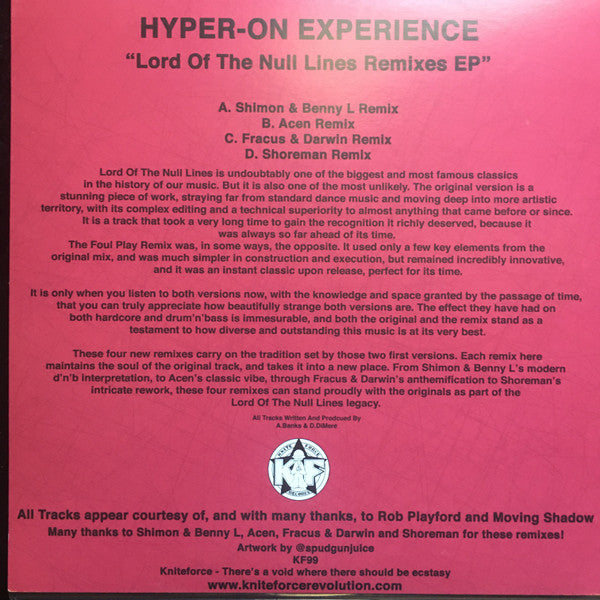 Hyper On Experience - Lord Of The Null Lines Remixes EP | Mint (M) Mint (M) - BREAKS *NEW*