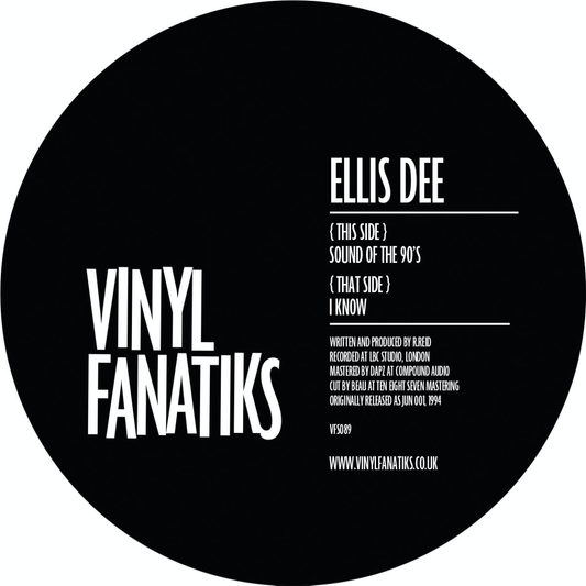 Ellis Dee - (PRESALE 6/19/26) Sound Of The 90's / I Know (VINYL) | Mint (M) Mint (M) - DRUM & BASS *NEW*
