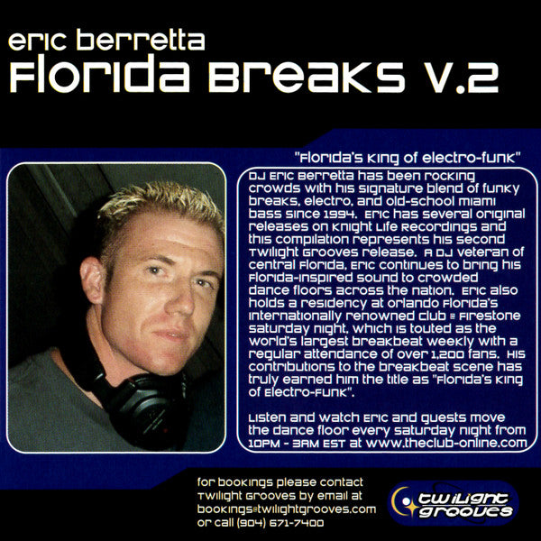 Eric Berretta - Florida Breaks V.2 (CD TWILIGHT GROOVES TGCD02 2001) | USED Excellent+ (EX+) Excellent (EX) - BREAKS / USED *EXCELLENT+*