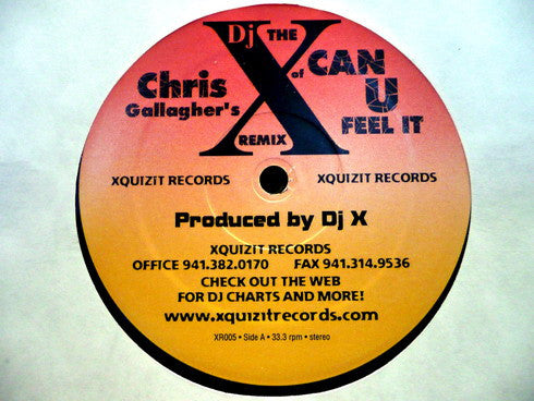 DJ Chris Gallagher - Can U Feel It | Excellent (EX) Generic - BREAKS / USED *EXCELLENT*