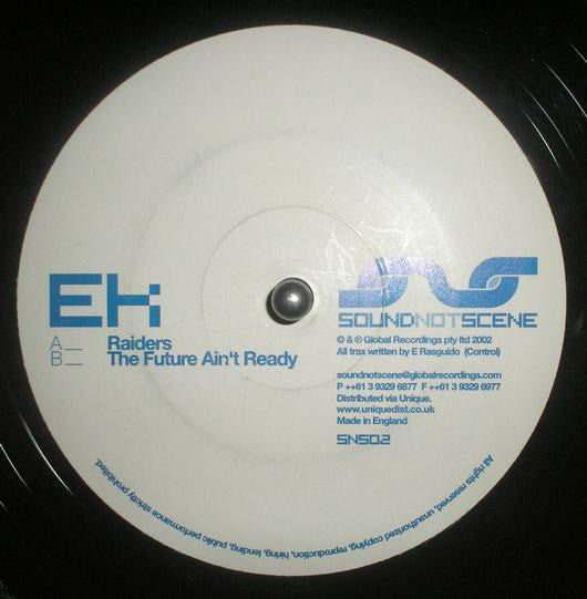 EK - Raiders / The Future Ain't Ready (VINYL) | Excellent (EX) Generic - BREAKS / USED *EXCELLENT*