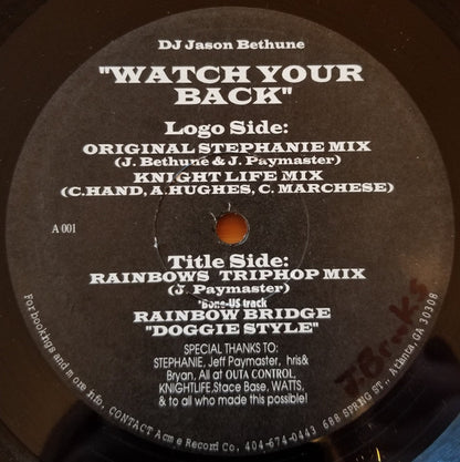 DJ Jason Bethune - Watch Your Back (VINYL) | Excellent (EX) Generic - BREAKS / USED *EXCELLENT*