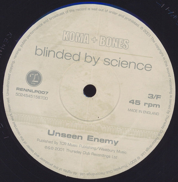 Blinded By Science (2xVINYL / RECORDS 2&3 ONLY) | Near Mint (NM or M-) Generic - BREAKS / USED *NEAR MINT*