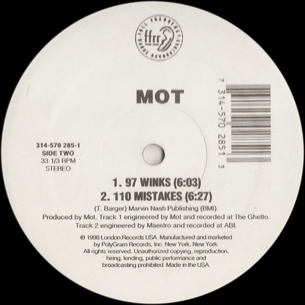 MOT - Mellow / 97 Winks / 110 Mistakes | Near Mint (NM) Generic - BREAKS / USED *NEAR MINT*