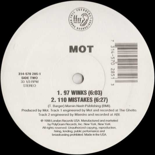 MOT - Mellow / 97 Winks / 110 Mistakes | Near Mint (NM) Generic - BREAKS / USED *NEAR MINT*