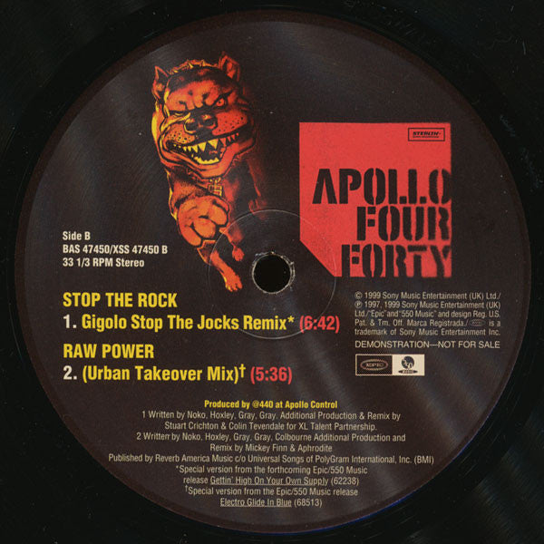 Apollo 440 Stop The Rock 12" Near Mint (NM or M-) Generic