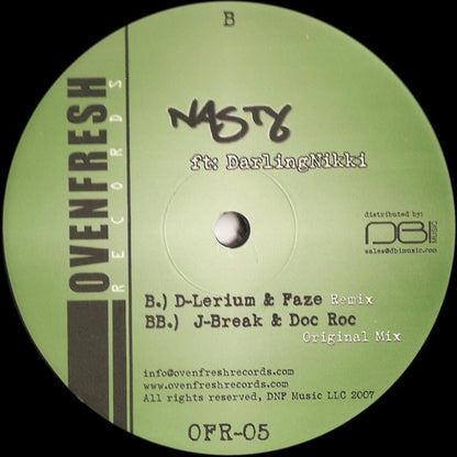 D-Lerium & Faze / J-Break* & Doc Roc - Soul Nature / Nasty (VINYL 12" OVEN FRESH OFR-05 JUN 2007) | USED Near Mint (NM or M-) Generic - BREAKS / USED *NEAR MINT*