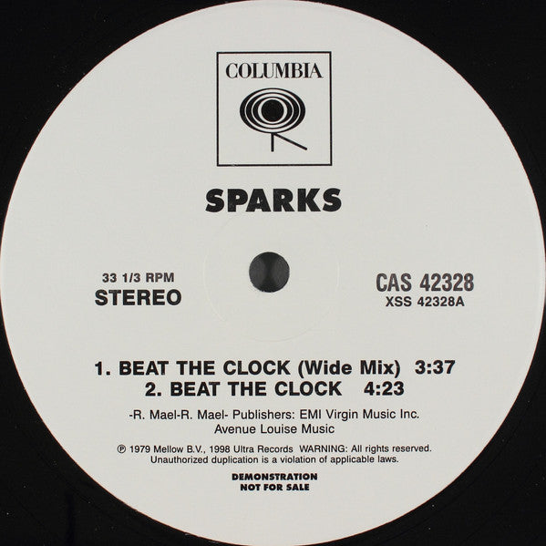 Sparks - Beat The Clock / Renegade Master (VINYL) | Near Mint (NM) Excellent (EX) - BREAKS / USED *NEAR MINT*