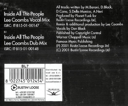 Planet Funk - Inside All The People (Lee Coombs Remixes)(VINYL 12" BUSTIN' LOOSE BL7 2001) | USED Very Good Plus Plus (VG++) Very Good Plus Plus (VG++) - BREAKS / USED *VERY GOOD++*