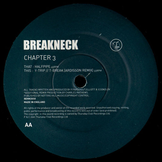Breakneck Chapter 3 12" Very Good Plus (VG+) Near Mint (NM or M-)