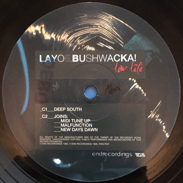 Layo & Bushwacka! - Low Life (VINYL 2x12" END ENDLP001 OCT 25, 1999) | Very Good Plus (VG+) Very Good Plus (VG+) - BREAKS / USED *VERY GOOD+*