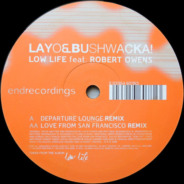 LAYO & BUSHWACKA! - Low Life (VINYL 2x12" END ENDLP001 OCT 25, 1999) | - BREAKS / USED *VERY GOOD+*