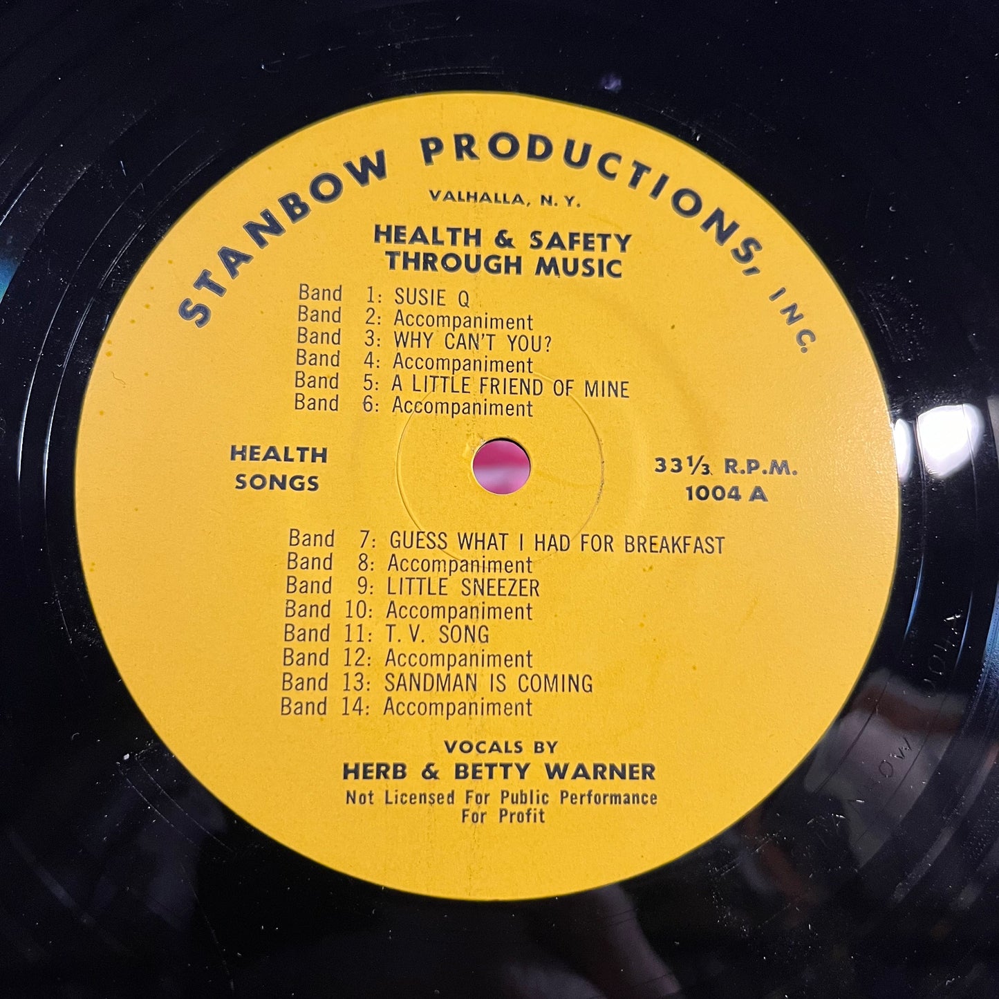 Herb & Betty Warner - Health & Safety Through Music | Near Mint (NM) Excellent (EX) - CHILDRENS / USED *EXCELLENT+*