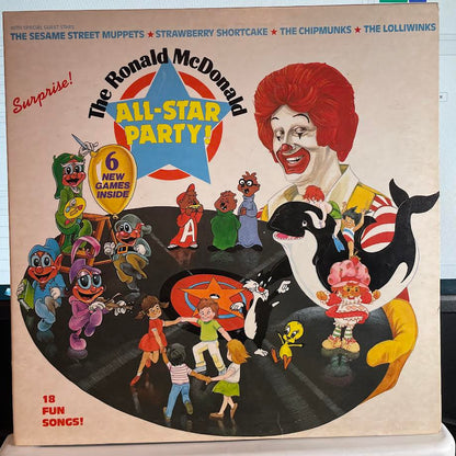 Various - Surprise! The Ronald McDonald All-Star Party! (VINYL) | Excellent+ (EX+) Excellent (EX) - CHILDRENS / USED *EXCELLENT+*