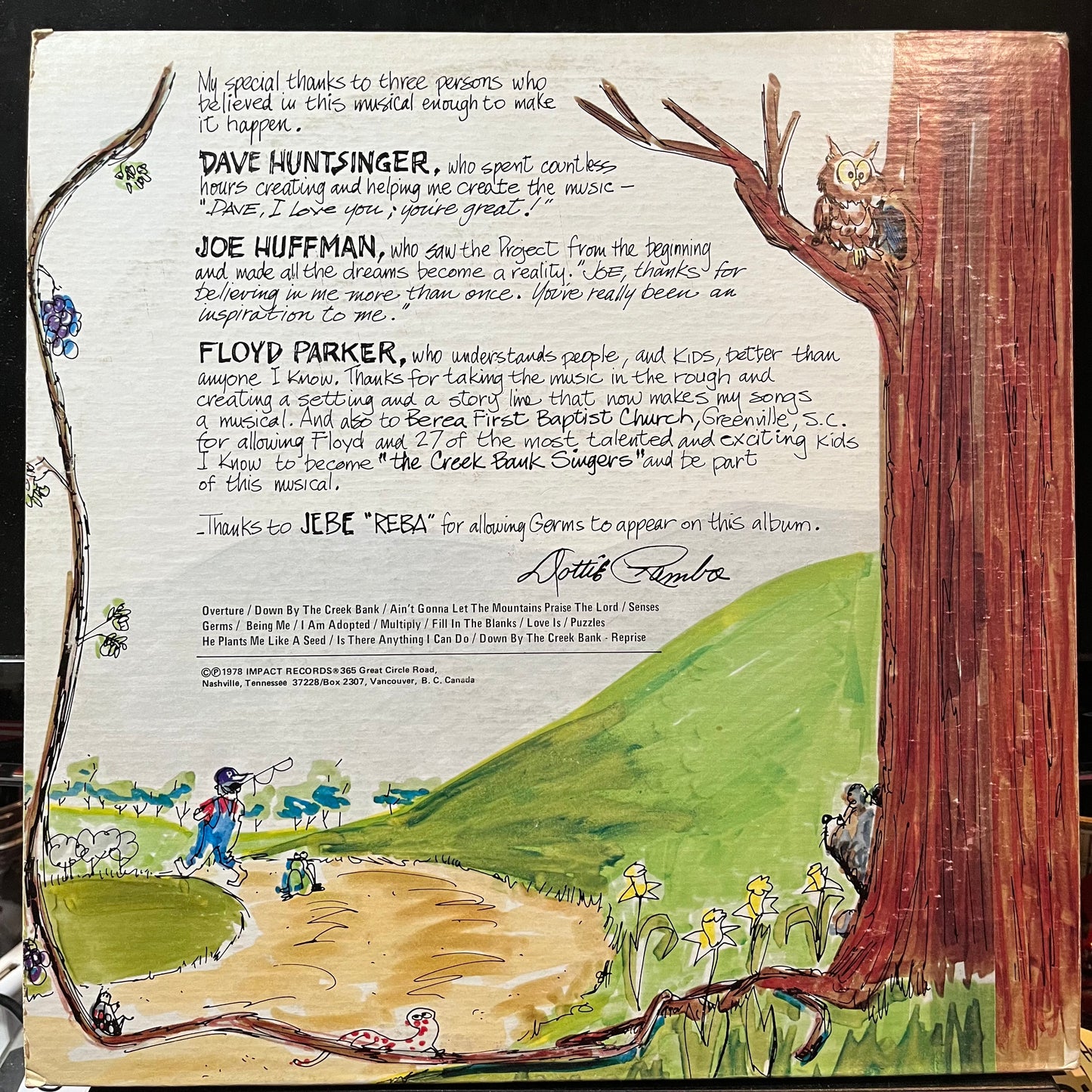 Down By The Creek Bank (VINYL & BOOK)*SIGNED* | Excellent+ (EX+) Excellent+ (EX+) - CHILDRENS / USED *EXCELLENT+*