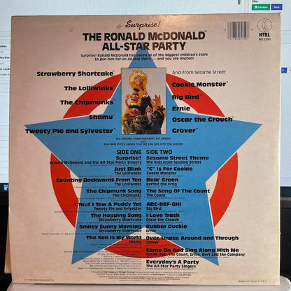 Various - Surprise! The Ronald McDonald All-Star Party! (VINYL) | Excellent+ (EX+) Excellent (EX) - CHILDRENS / USED *EXCELLENT+*