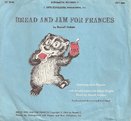 Russell Hoban Bread And Jam For Frances 7" Near Mint (NM or M-) Near Mint (NM or M-)