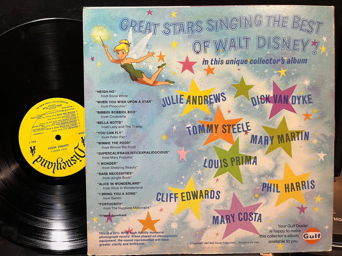 Various - Walt Disney's Happiest Songs (VINYL LP DISNEYLAND DL-3509 1967) | USED Very Good Plus (VG+) Near Mint (NM) - CHILDRENS / USED *VERY GOOD+*