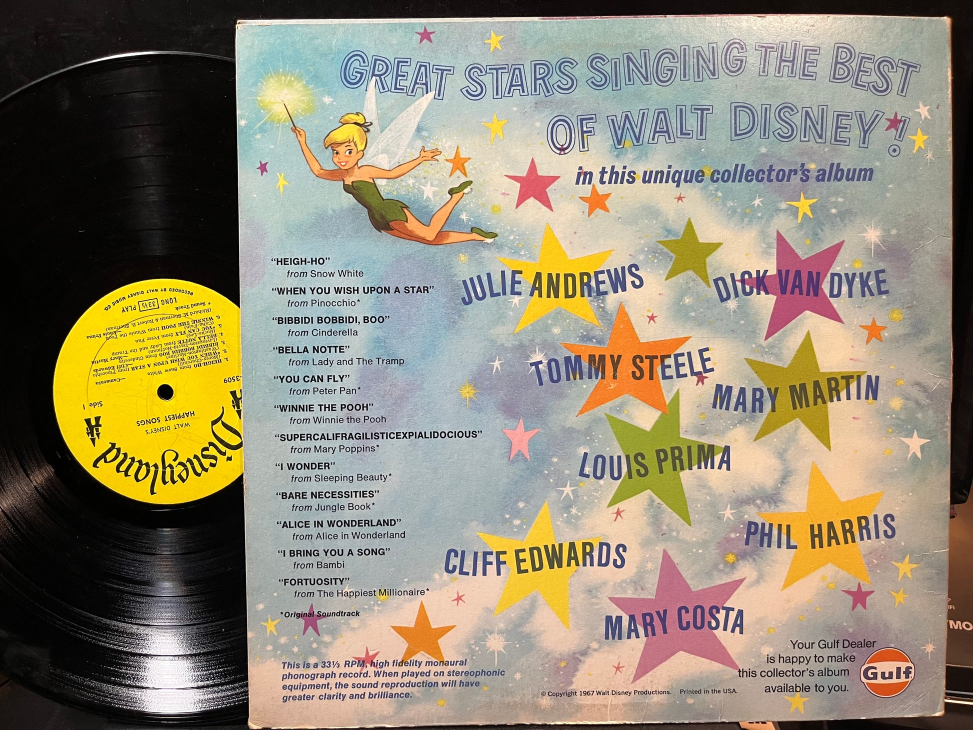 Various - Walt Disney's Happiest Songs (VINYL LP DISNEYLAND DL-3509 1967) | USED Very Good Plus (VG+) Near Mint (NM) - CHILDRENS / USED *VERY GOOD+*