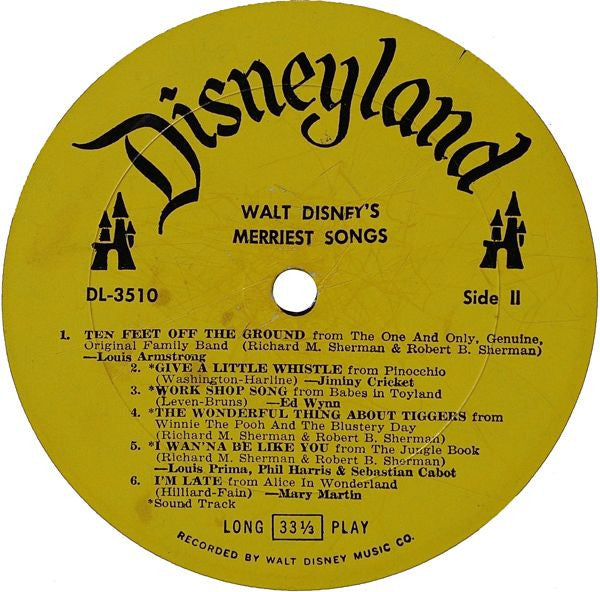 Various - Walt Disney's Merriest Songs | Very Good Plus (VG+) Near Mint (NM) - CHILDRENS / USED *VERY GOOD++*