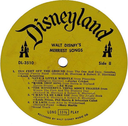 Various - Walt Disney's Merriest Songs | Very Good Plus (VG+) Near Mint (NM) - CHILDRENS / USED *VERY GOOD++*