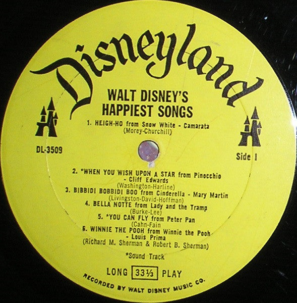 Various - Walt Disney's Happiest Songs | Very Good Plus (VG+) Near Mint (NM) - CHILDRENS / USED *VERY GOOD++*