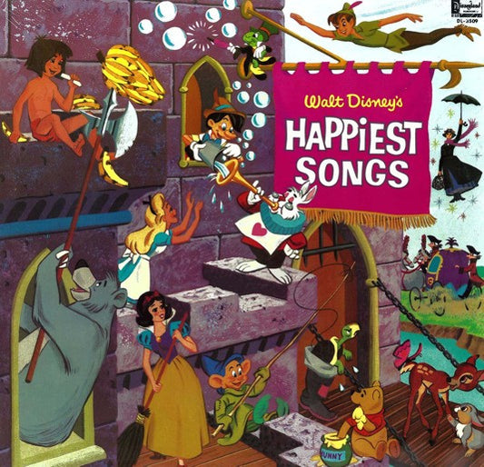 Various - Walt Disney's Happiest Songs | Very Good Plus (VG+) Near Mint (NM) - CHILDRENS / USED *VERY GOOD++*
