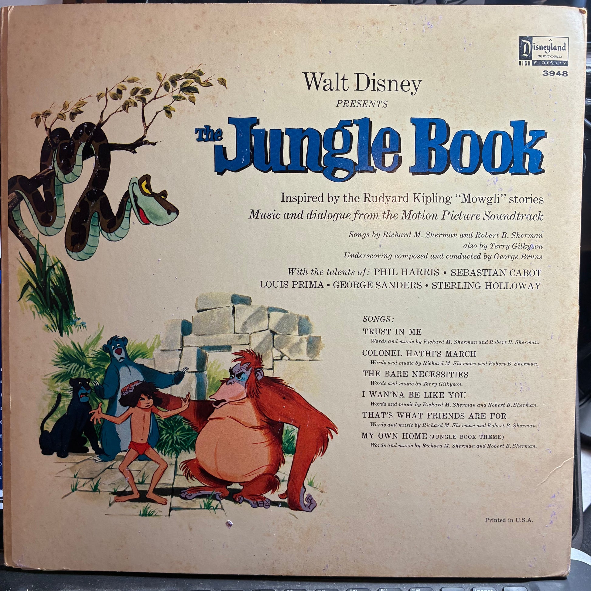 The Story And Songs Of The Jungle Book (VINYL) | Very Good (VG) Very Good Plus (VG+) - CHILDRENS / USED *VERY GOOD*