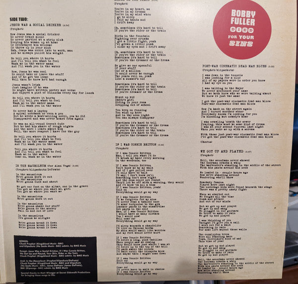 Bobby Fuller Died For Your Sins | Mint (M) Mint (M)