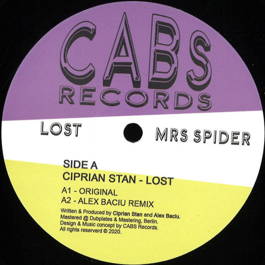 Ciprian Stan, Alex Baciu Lost / Mrs Spider Cabs Records 12" Mint (M) Generic