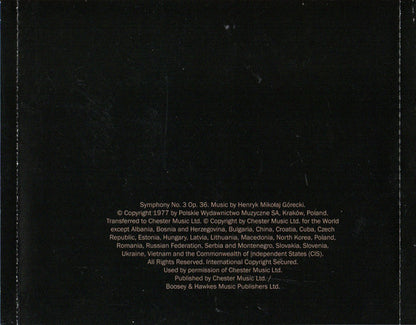 Symphony No. 3 (Symphony Of Sorrowful Songs) Op. 36 (CD) | Mint (M) Mint (M) - CLASSICAL *NEW*