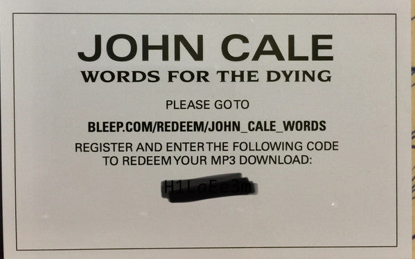 John Cale Words For The Dying LP Mint (M) Mint (M)