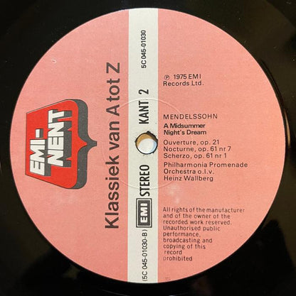 Symfonie Nr 4 In A "Italiaanse" / A Midsummer Night's Dream (VINYL) | Mint (M) Near Mint (NM) - CLASSICAL *SEALED*