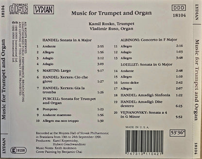 Kamil Roško - Music For Trumpet And Organ *CD/SEALED* | Mint (M) Mint (M) - CLASSICAL *SEALED*