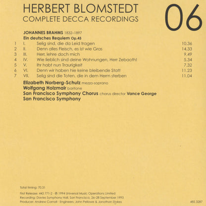 Herbert Blomstedt - Complete Decca Recordings (CD BOX SET) | - CLASSICAL *SEALED*