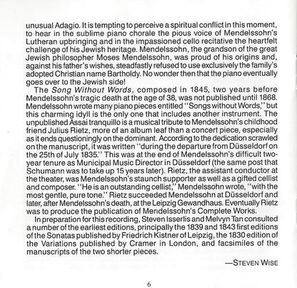 Works For Cello And Piano, Complete (CD) | Excellent+ (EX+) Near Mint (NM) - CLASSICAL / USED *EXCELLENT+*
