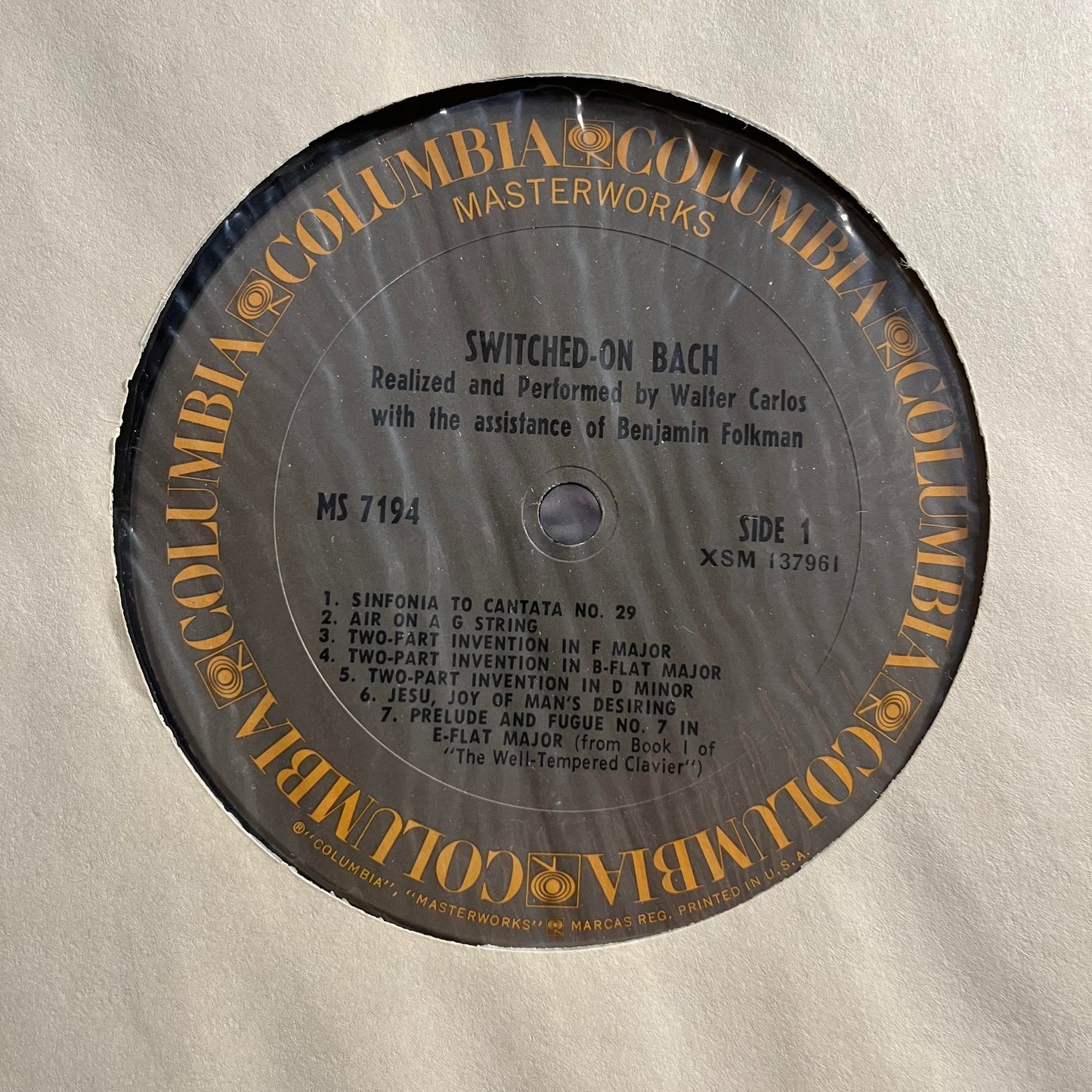 Walter Carlos - Switched-On Bach *TERRE HAUTE 1970* | Excellent (EX) Excellent (EX) - CLASSICAL / USED *EXCELLENT+*