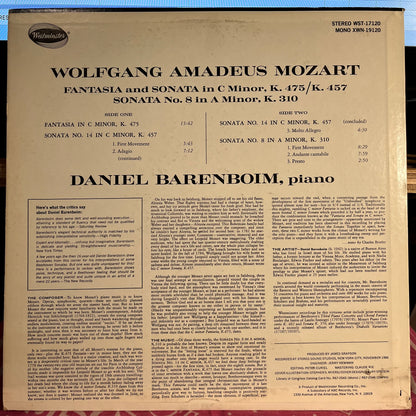 Fantasia In C Minor, K.475; Sonata In C Minor, K.457 (No.14); Sonata In A Minor, K.310 (No.8) | Excellent (EX) Excellent (EX)