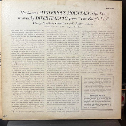 Mysterious Mountain / Divertimento (From The Fairy's Kiss) (VINYL) | Excellent+ (EX+) Excellent+ (EX+) - CLASSICAL / USED *EXCELLENT+*