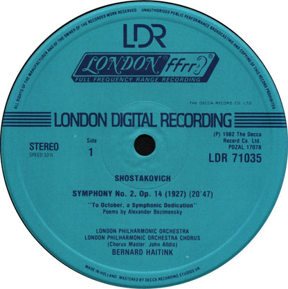 Dmitri Shostakovich - Symphonies 2 & 3 | Excellent (EX) Near Mint (NM) - CLASSICAL / USED *EXCELLENT+*